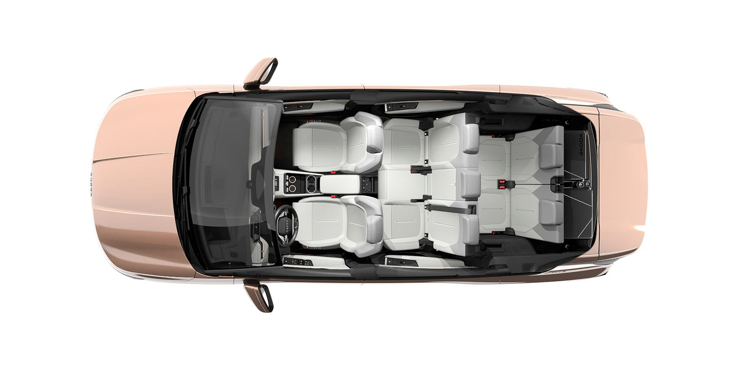 AutoCenter Benz GmbH – News, Škoda – Der neue Škoda Peaq vollelektrisch, großzügig und komfortabel, ab sofort bestellbar – Škoda Peaq, Innenraum Vogelperspektive